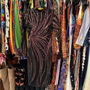 RAGA Black and Pink Long Sleeve Dress